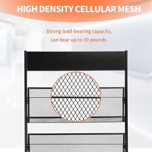 Magazine Rack Floor-Standing 3-Layer, 19" Wx47 H Brochure Display Stand Tiered Design,High-Hardness Metal Magazine Display Rack,Suitable for Exhibitions,Shopping Malls, Offices-Black in Saudi Arabia