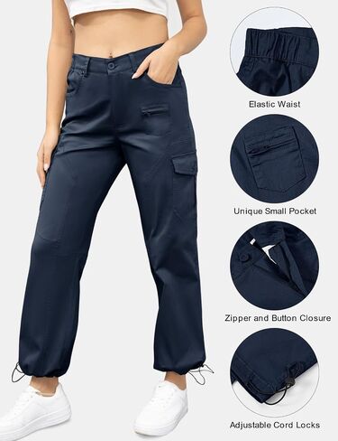 BGOWATU Women's Hiking Cargo Pants Joggers Stretch Outdoor Casual Travel Sweatpants with 6 Pockets in Saudi Arabia