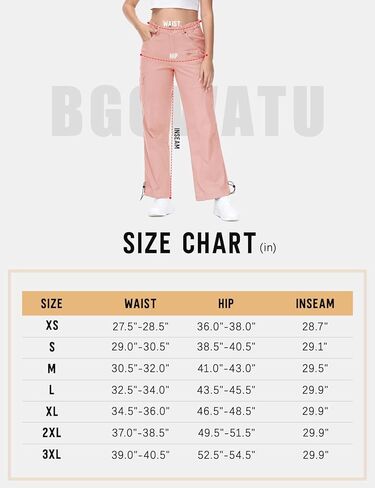 بنطال BGOWATU النسائي للمشي لمسافات طويلة للركض والركض قابل للتمدد في الهواء الطلق كاجوال للسفر مع 6 جيوب in Kuwait