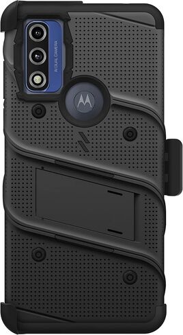 حزمة ZIZO Bolt لحافظة Moto G Pure مع واقي شاشة ومسند وحافظة - أسود in Saudi Arabia