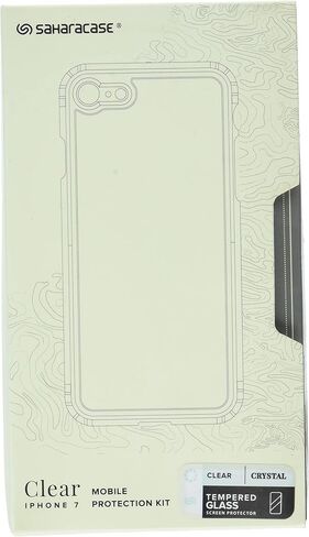 حافظة iPhone 8 Plus و7 Plus، مجموعة أدوات الحماية الشفافة SaharaCase مزودة بـ [واقي شاشة من الزجاج المقوى بدون ضرر] ممتص الصدمات متين ومقاوم للصدمات [ظهر الكمبيوتر الصلب] - شفاف in Kuwait