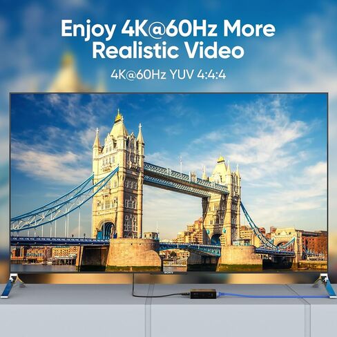 موسع PWAY 4K@60 هرتز HDMI عبر إيثرنت (Cat7/Cat6/Cat5e) إلى 200 قدم/330 قدم - إشارة فائقة الدقة، نقل سلس، دعم وظيفة EDID وPOE (جهاز الإرسال والاستقبال) in Kuwait