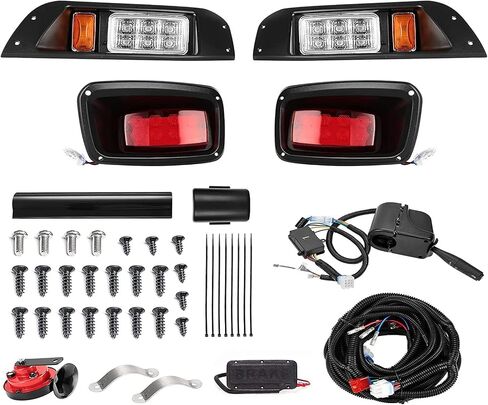 WonVon LED ترقية عربة الجولف LED ضوء متوافق مع EZGO TXT 1996-2013 عربات الغاز والكهرباء، مجموعة أضواء الشارع القانونية 12 فولت مع مصابيح LED للرأس وأضواء الذيل وإشارات الانعطاف وأضواء الفرامل in Saudi Arabia