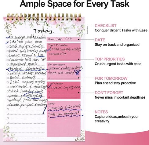 To Do List notepad - To Do List Notebook for Work with 52 Sheets, Undated Daily Planner Perfect for Daily Tasks and Goal Setting, To Do List Notepad Suitable for Office, Desk, Classroom, in Saudi Arabia