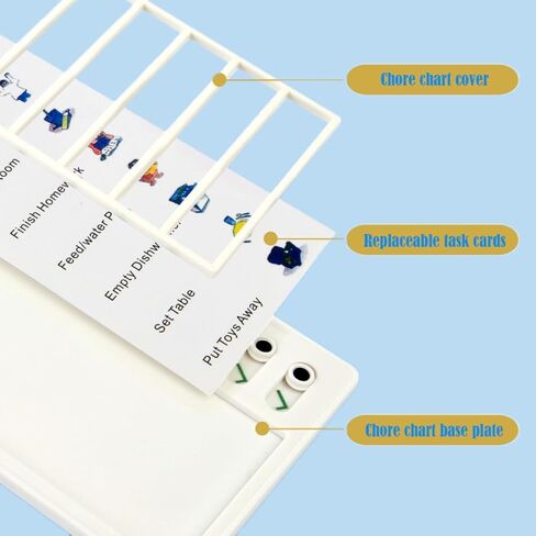 3 Pcs Chore Chart for Kids Multiple Kids Planner, Blank Chore Chart Plastic Checklist Board with 18 Detachable Cardstock to Do List for Home Routine Planning (White) in Saudi Arabia
