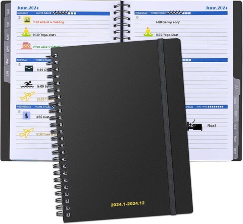 2024 Planner - Weekly and Monthly Planner 2024 from January 2024 to December 2024, 6.5" x 8.5" Planner with Year Plan, Monthly Tabs, Monthly Expense & Notes, Inner Pocket, 100GSM Paper in Kuwait