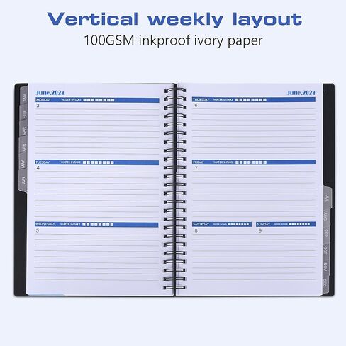 2024 Planner - Weekly and Monthly Planner 2024 from January 2024 to December 2024, 6.5" x 8.5" Planner with Year Plan, Monthly Tabs, Monthly Expense & Notes, Inner Pocket, 100GSM Paper in Kuwait