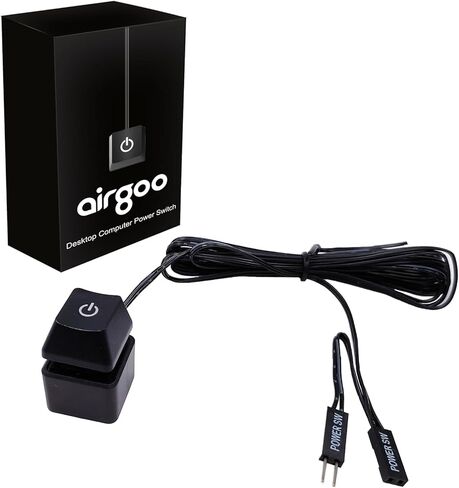 airgoo مفتاح طاقة للكمبيوتر المكتبي مع مغناطيس، كابل محول التحكم في إمداد الطاقة لخزانة NAS Arcade للكمبيوتر الشخصي بطول 2 متر/6.6 قدم، زر إيقاف تشغيل الكمبيوتر الخارجي، زر GPIO برأس 2.54 مم لـ Raspberry Pi in Kuwait