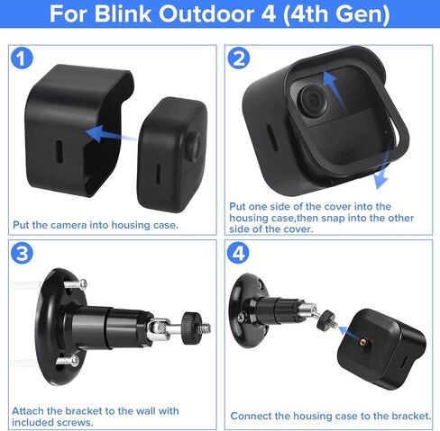 حامل حائط لـ Blink Outdoor 4 (الجيل الرابع) وBlink Outdoor (الجيل الثالث)، حامل تثبيت جديد كليًا قابل للتعديل بزاوية 360 درجة مع غطاء واقٍ ووحدة مزامنة 2 حامل لنظام كاميرا Blink الخارجي - 3 عبوات in Kuwait