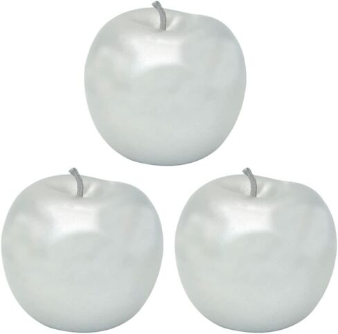 Artificial Apples for Decoration Lifelike Realistic Fake Simulation Fruit, 3 Pack Artificial Gold/Silver Apples Artificial Fruit Decorative Fruit for Home Kitchen Table Basket Decoration in Saudi Arabia
