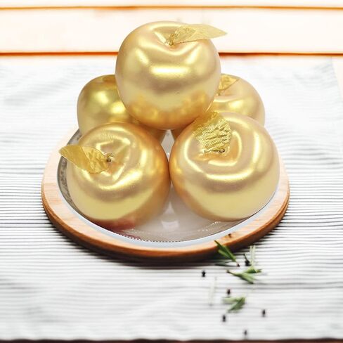 Artificial Apples for Decoration Lifelike Realistic Fake Simulation Fruit, 3 Pack Artificial Gold/Silver Apples Artificial Fruit Decorative Fruit for Home Kitchen Table Basket Decoration in Saudi Arabia