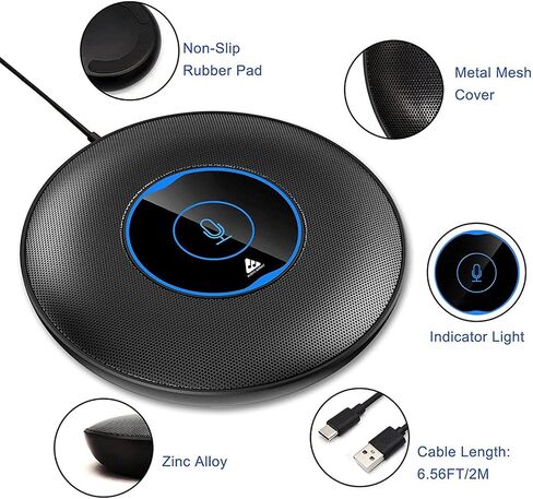 USB Plug & Play Conference Mic for Mac OS & Windows for Conference, Recording, Skype, Online Class with Range of 5 m. One Touch Mute Button & Light Indicator (NOT A Speaker)(AM-C5) in Saudi Arabia
