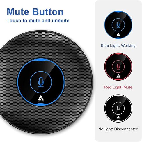 USB Plug & Play Conference Mic for Mac OS & Windows for Conference, Recording, Skype, Online Class with Range of 5 m. One Touch Mute Button & Light Indicator (NOT A Speaker)(AM-C5) in Saudi Arabia