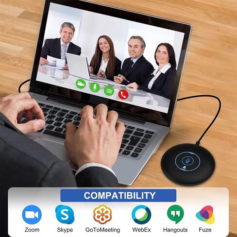 USB Plug & Play Conference Mic for Mac OS & Windows for Conference, Recording, Skype, Online Class with Range of 5 m. One Touch Mute Button & Light Indicator (NOT A Speaker)(AM-C5) in Saudi Arabia