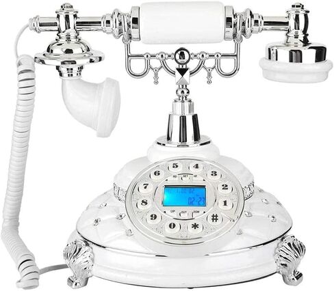 هاتف V BESTLIFE العتيق، هاتف أرضي عتيق مطلي بالأحجار الكريمة مع FSK وDTMF لديكور مكتب الفندق in Saudi Arabia
