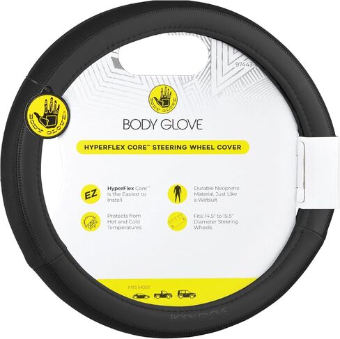 Body Glove 22-1-97505-9 Smoothie Steering Wheel Cover, Black in Saudi Arabia
