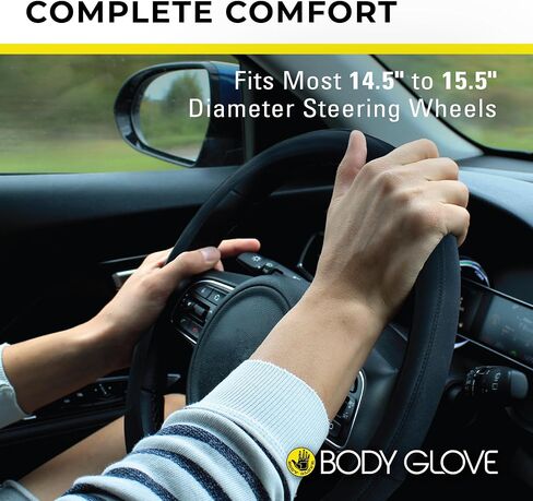 Body Glove 22-1-97505-9 Smoothie Steering Wheel Cover, Black in Saudi Arabia