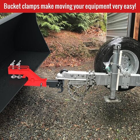 2024 Latest Upgraded Clamp on Trailer Hitch Receiver for Tractor Bucket Hitch 2" Ball Mount Adapter Compatible with Kubota Deere Bobcat Tractor Bucket Attachment Accessories (Red) in Kuwait