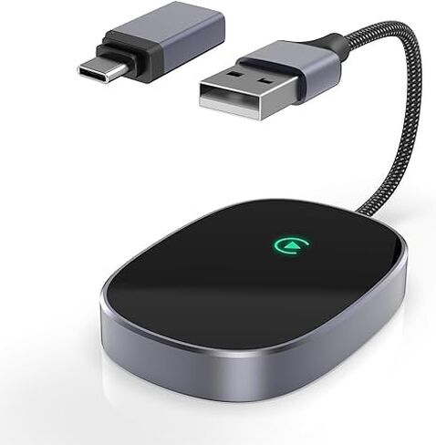 محول Carplay اللاسلكي لمحول سيارة Apple Bluetooth Carplay تحويل سلكي إلى Carplay Dongle لاسلكي للتحكم اللاسلكي والتوصيل والتشغيل مناسب للسيارات من 2015 وiPhone iOS 10+ in Kuwait