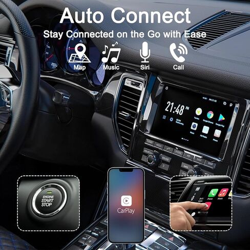 محول Carplay اللاسلكي لمحول سيارة Apple Bluetooth Carplay تحويل سلكي إلى Carplay Dongle لاسلكي للتحكم اللاسلكي والتوصيل والتشغيل مناسب للسيارات من 2015 وiPhone iOS 10+ in Kuwait