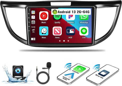 UNITOPSCI 2G+64G لهوندا CRV 2012-2016 راديو Android Car Stereo Wireless Apple CarPlay Android Auto Mirror Link 9 بوصة تعمل باللمس GPS Navigation WiFi Bluetooth FM/RDS راديو مع كاميرا احتياطية in Saudi Arabia