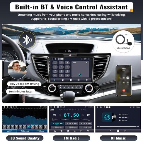 UNITOPSCI 2G+64G لهوندا CRV 2012-2016 راديو Android Car Stereo Wireless Apple CarPlay Android Auto Mirror Link 9 بوصة تعمل باللمس GPS Navigation WiFi Bluetooth FM/RDS راديو مع كاميرا احتياطية in Saudi Arabia