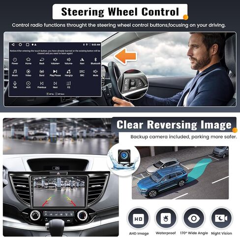 UNITOPSCI 2G+64G لهوندا CRV 2012-2016 راديو Android Car Stereo Wireless Apple CarPlay Android Auto Mirror Link 9 بوصة تعمل باللمس GPS Navigation WiFi Bluetooth FM/RDS راديو مع كاميرا احتياطية in Saudi Arabia
