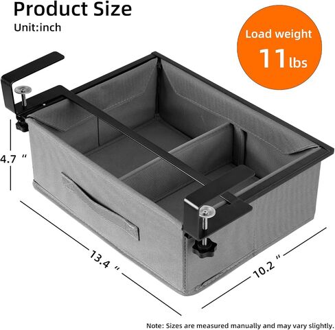 MASTLU Under Desk Storage Drawer, Slide Out Desk Drawer Organizer Large Capacity with Removable Compartments,Compatible with A4 Files, No Assembly Required, For Office Home School (Gary) in Saudi Arabia