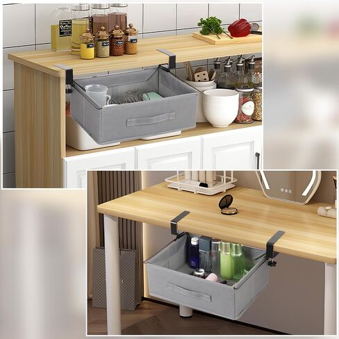 MASTLU Under Desk Storage Drawer, Slide Out Desk Drawer Organizer Large Capacity with Removable Compartments,Compatible with A4 Files, No Assembly Required, For Office Home School (Gary) in Saudi Arabia