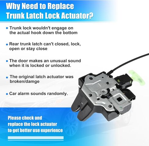 uxcell NO.6461006031 مشغل قفل مزلاج صندوق السيارة الخلفي لسيارة Toyota Camry 2012-2014 مشغل قفل مزلاج الباب الخلفي محرك المحرك الخلفي غطاء صندوق السيارة قفل مزلاج المحرك مع دخول بدون مفتاح بدون مفتاح ذكي in Kuwait