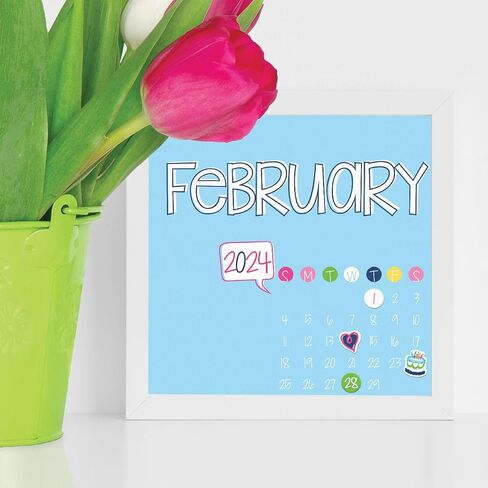 2024 Mini Monthly Desktop Calendar for Office or Desk includes Stickers 5"x5" U-Frame-it, Pin it or Put in Easel Stand For Home Décor in Saudi Arabia