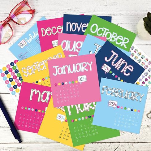 2024 Mini Monthly Desktop Calendar for Office or Desk includes Stickers 5"x5" U-Frame-it, Pin it or Put in Easel Stand For Home Décor in Saudi Arabia