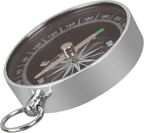 بوصلة صغيرة للمشي لمسافات طويلة، بوصلة دائرية، بوصلة محمولة معدنية من سبائك الألومنيوم، بوصلة جيب للأطفال هدية للمشي لمسافات طويلة، بوصلة للتخييم، ملحقات للأنشطة الخارجية in Kuwait