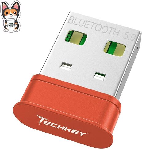 USB Bluetooth Adapter for PC Receiver - Techkey Mini Bluetooth 5.0 EDR Dongle Transmitter for Computer Desktop Transfer for Laptop Bluetooth Headset Speaker Keyboard Mouse Printer Windows11-7（Kor-05） in Saudi Arabia