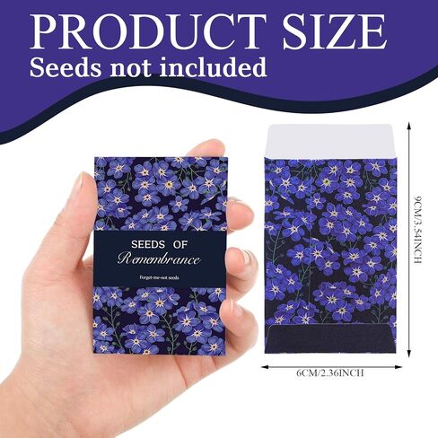 200 قطعة غير مملوءة من Forget Me Not Packets Forget Me Not Favor مظاريف مفضلة للحفلات التذكارية والحفلات التذكارية والمناسبات التذكارية والعزاء وديكورات الجنازات التذكارية in Kuwait