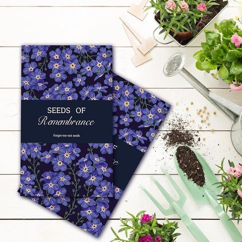 200 قطعة غير مملوءة من Forget Me Not Packets Forget Me Not Favor مظاريف مفضلة للحفلات التذكارية والحفلات التذكارية والمناسبات التذكارية والعزاء وديكورات الجنازات التذكارية in Kuwait