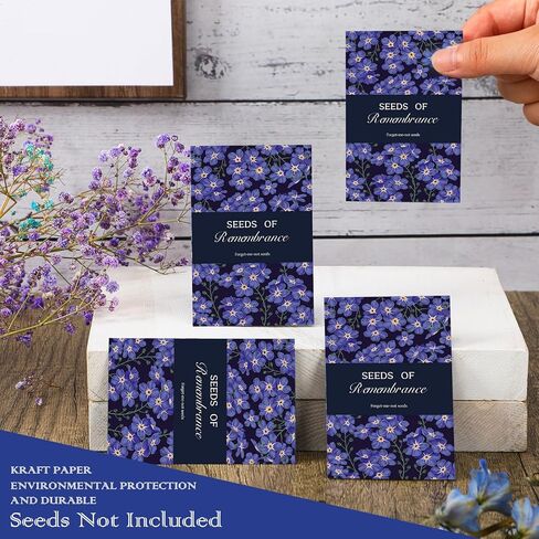 200 قطعة غير مملوءة من Forget Me Not Packets Forget Me Not Favor مظاريف مفضلة للحفلات التذكارية والحفلات التذكارية والمناسبات التذكارية والعزاء وديكورات الجنازات التذكارية in Kuwait