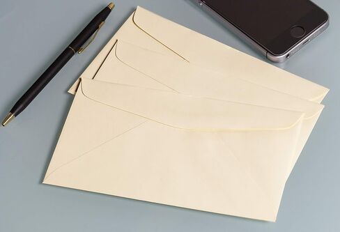 EnDoc 6 3/4 Colored Envelopes - 500 Pack - Pastel Cream - 3 5/8" x 6 1/2" Envelope, Letter Size, for Home, Offices, Holiday, Invoices and Mailings in Saudi Arabia