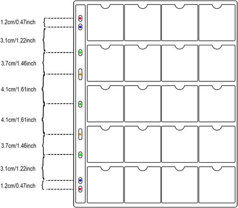15 ورقة بلاستيكية 300 جيب قياسي بـ 9 فتحات للعملات المعدنية، حشوات جيب للعملات المعدنية، أكمام مجمعة لمستلزمات تخزين مجموعة من الورق المقوى مقاس 2 × 2 بوصة، 2.05 × 2.05 بوصة، 20 جيبًا/ورقة in Kuwait