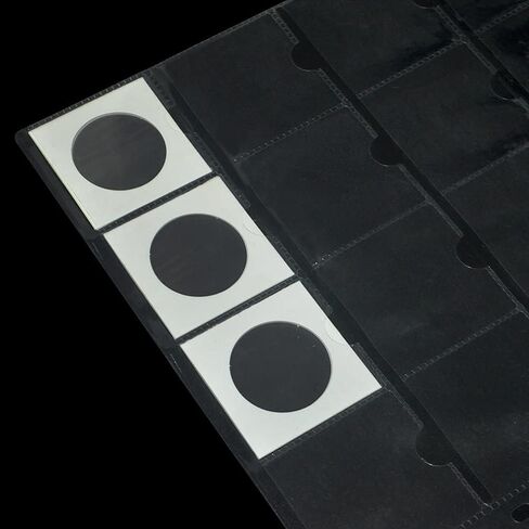 15 ورقة بلاستيكية 300 جيب قياسي بـ 9 فتحات للعملات المعدنية، حشوات جيب للعملات المعدنية، أكمام مجمعة لمستلزمات تخزين مجموعة من الورق المقوى مقاس 2 × 2 بوصة، 2.05 × 2.05 بوصة، 20 جيبًا/ورقة in Kuwait