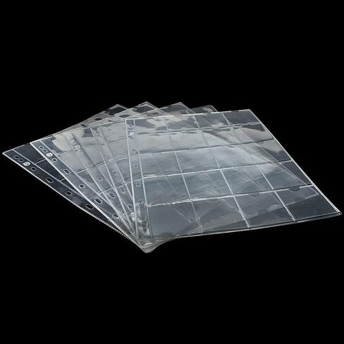 15 ورقة بلاستيكية 300 جيب قياسي بـ 9 فتحات للعملات المعدنية، حشوات جيب للعملات المعدنية، أكمام مجمعة لمستلزمات تخزين مجموعة من الورق المقوى مقاس 2 × 2 بوصة، 2.05 × 2.05 بوصة، 20 جيبًا/ورقة in Kuwait