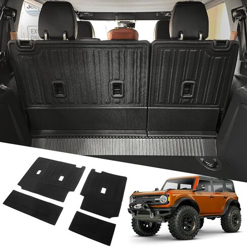 غطاء المقعد الخلفي الخلفي الذي يعمل باللمس تغطية كاملة لملحقات Ford Bronco 2021 2022 2023 2024 4 أبواب غطاء مقعد الكلب الخلفي مع شفة قابلة للطي in Kuwait