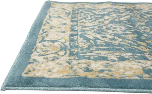Unique Loom Oslo Collection Traditional Botanical Teal Runner Rug (3' x 13') in Saudi Arabia