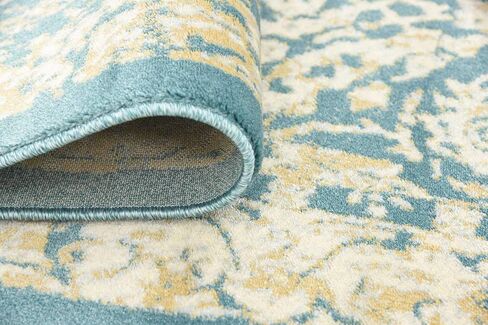 Unique Loom Oslo Collection Traditional Botanical Teal Runner Rug (3' x 13') in Saudi Arabia