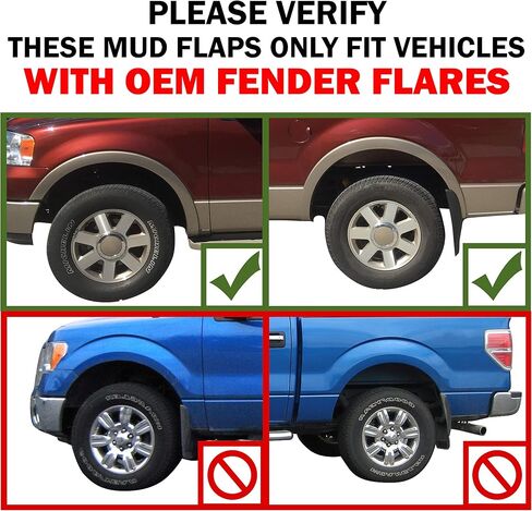 Red Hound Auto Heavy Duty Molded Mud Flaps Compatible with 2004-2014 Ford F-150 Front & Rear 4pc Set (Only FITS with OEM Fender Flares) in Saudi Arabia