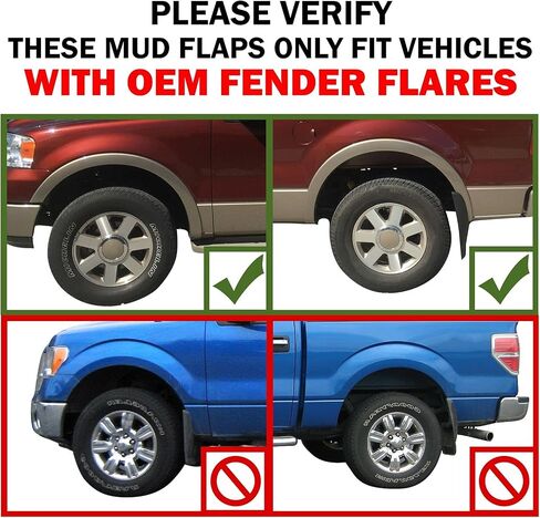 Red Hound Auto Heavy Duty Molded Mud Flaps Compatible with 2004-2014 Ford F-150 Front & Rear 4pc Set (Only FITS with OEM Fender Flares) in Saudi Arabia