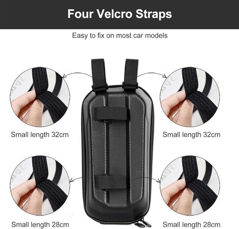 حقيبة سكوتر OurLeeme - حقيبة تخزين سكوتر كهربائي مقاومة للماء من مادة EVA ذات هيكل صلب للسكوتر وحقيبة مقود الدراجة الأمامية لأنواع الدراجات البخارية والدراجات (أسود، 2 لتر) in Kuwait