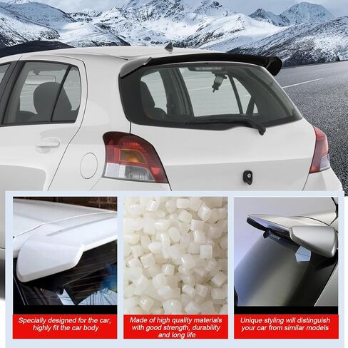 cciyu Rear Roof Spoiler Fits for 2006-2011 for Toyota Yaris Hatchback Roof Spoiler,Matte Black in Saudi Arabia