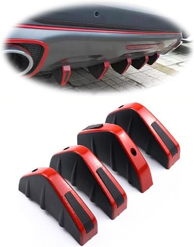 4 قطع موزع شفة جناح المصد السفلي للسيارة، ملحقات سبويلر مثلثة مقاومة للماء من البولي بروبيلين، استبدال ديكور سبويلر عالمي للسيارات لشاحنة سيارات الدفع الرباعي (ألياف الكربون السوداء) in Kuwait