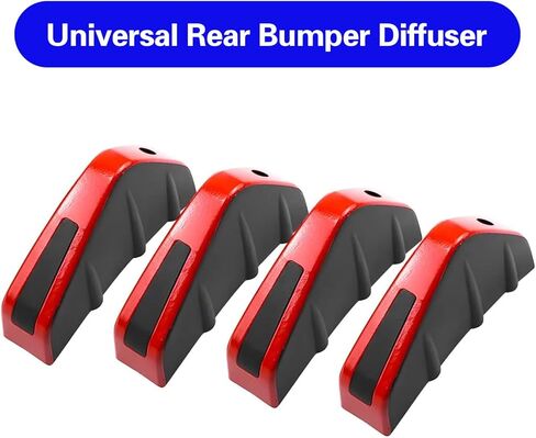 4 قطع موزع شفة جناح المصد السفلي للسيارة، ملحقات سبويلر مثلثة مقاومة للماء من البولي بروبيلين، استبدال ديكور سبويلر عالمي للسيارات لشاحنة سيارات الدفع الرباعي (ألياف الكربون السوداء) in Kuwait